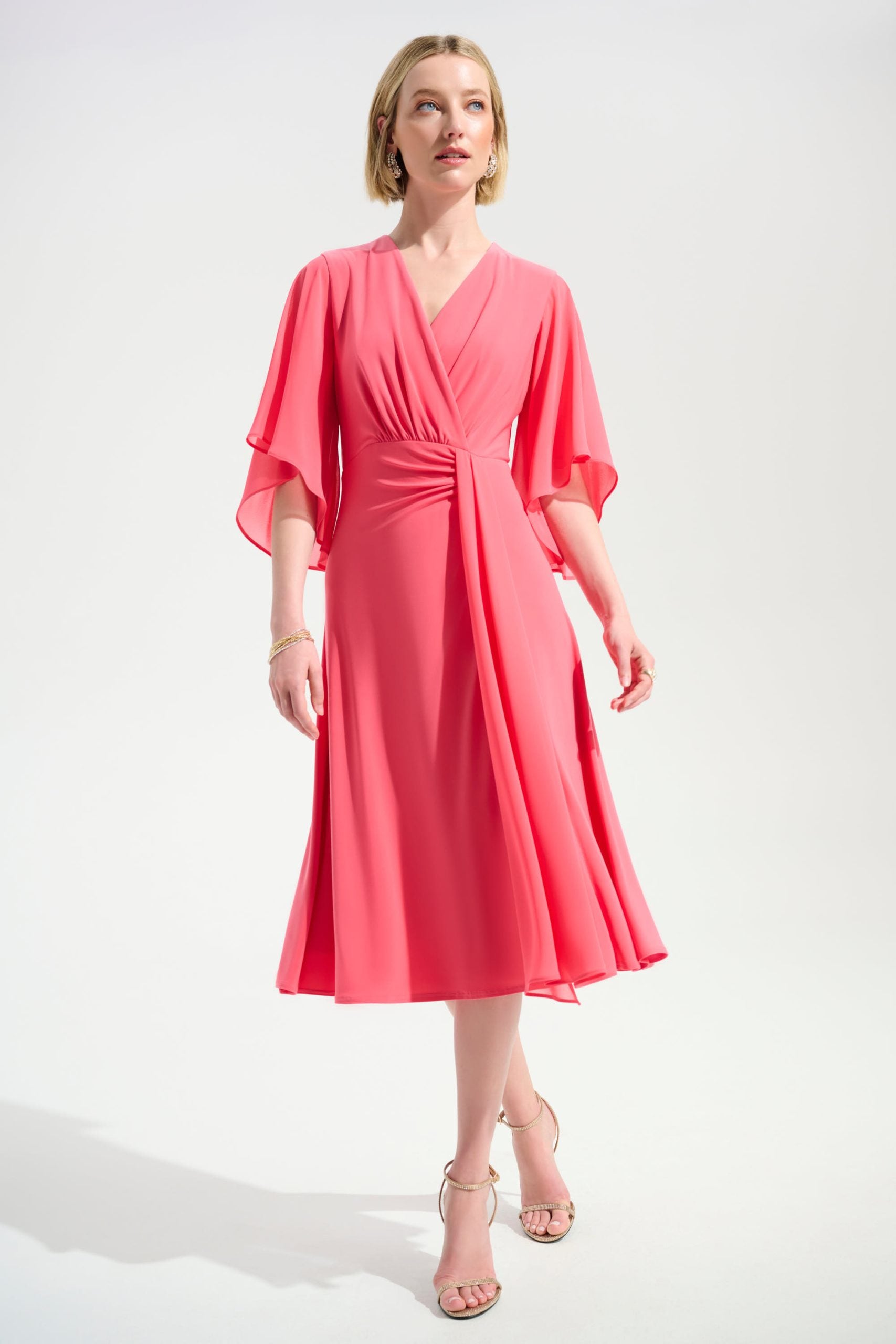 Fit and Flare Dress With Chiffon Draped Sash | Elegant Event Dress Australia 