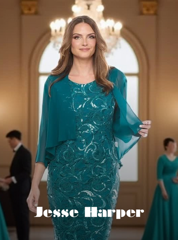 woman wearing Jesse Harper dress elegant occasion outfit wedding style