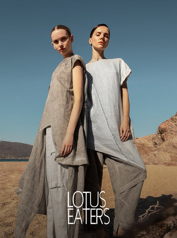woman wearing Lotus Eaters clothing Australia relaxed contemporary outfit