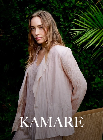 woman wearing Kamare clothing Australia modern clean everyday outfit