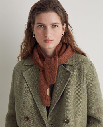 Camel knitted wool blend scarf women Australia