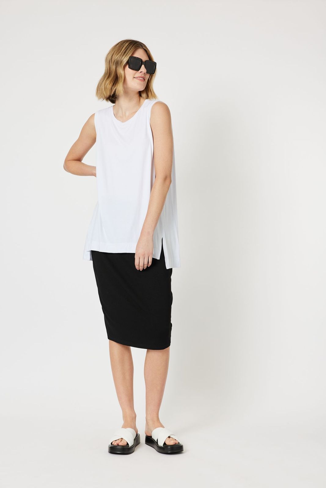 Cruise Jersey Tank Top | Stretch Viscose Sleeveless Top