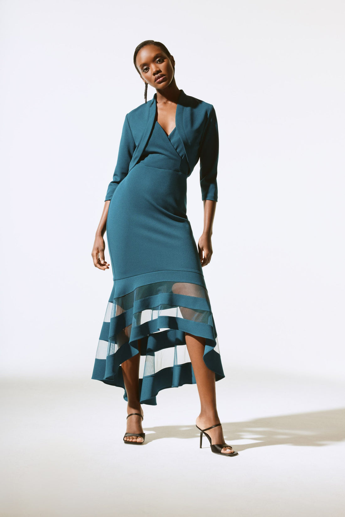 Scuba Crepe Fitted Bolero | Structured Occasion Jacket