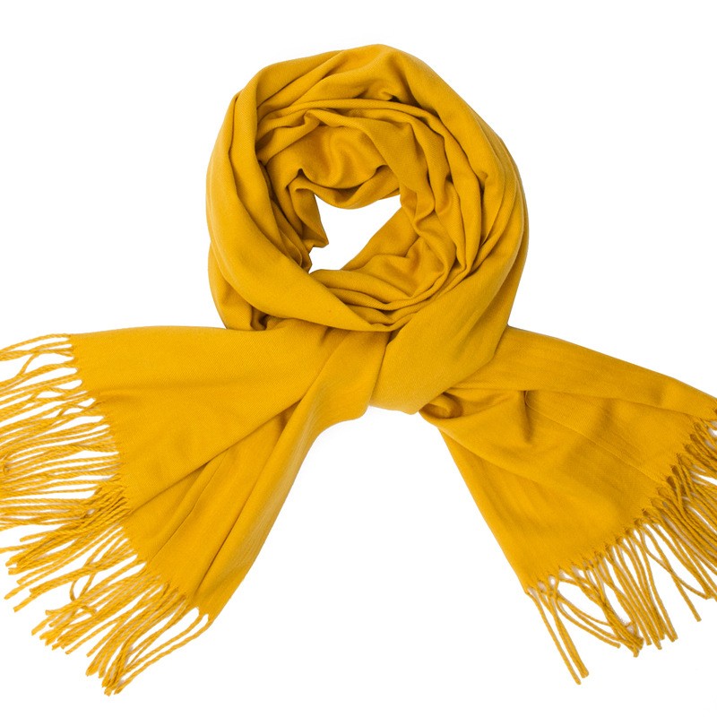 Golden yellow cashmere scarf with premium soft fabric design