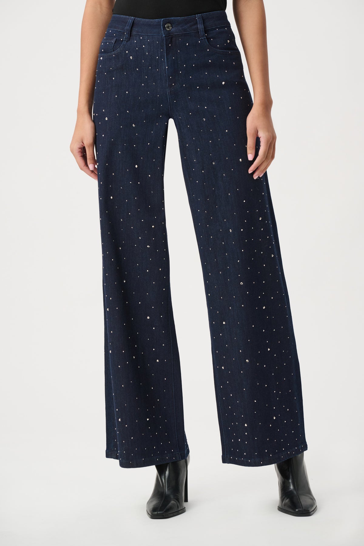 Midnight Sparkle Wide-Leg Jeans