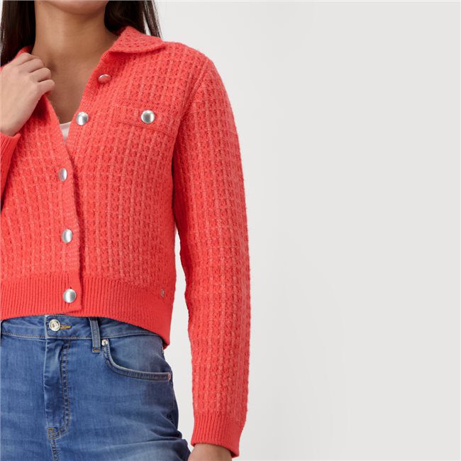 Monari Knitted Jacket Cardigan | Cotton Blend Knit Jacket