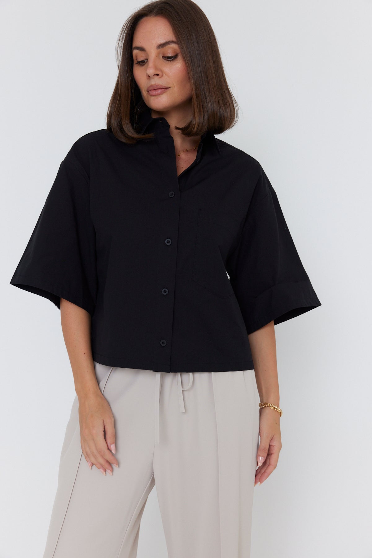 VON black shirt 100% cotton comfortable relaxed fit