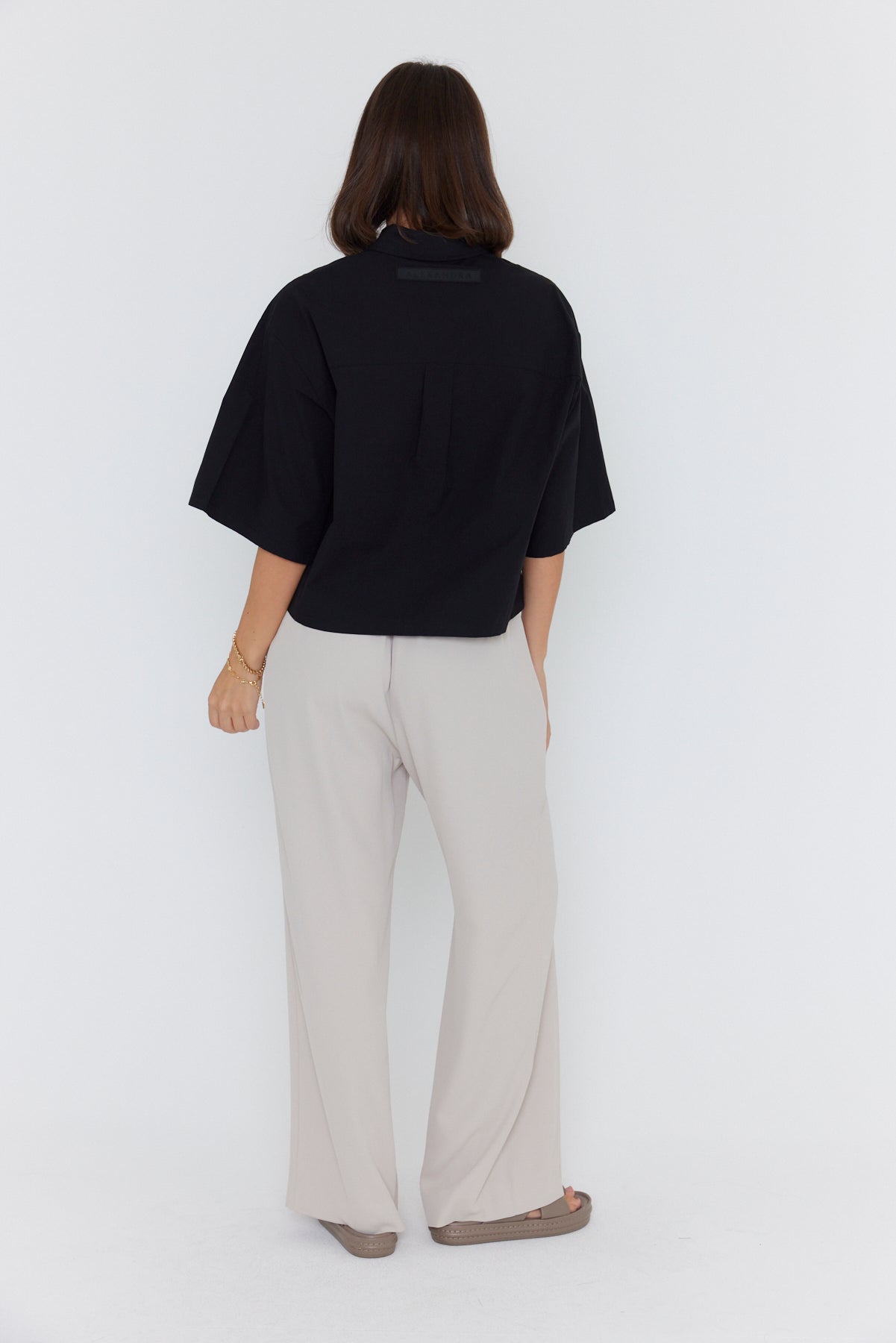 Women black cotton shirt relaxed fit VON style