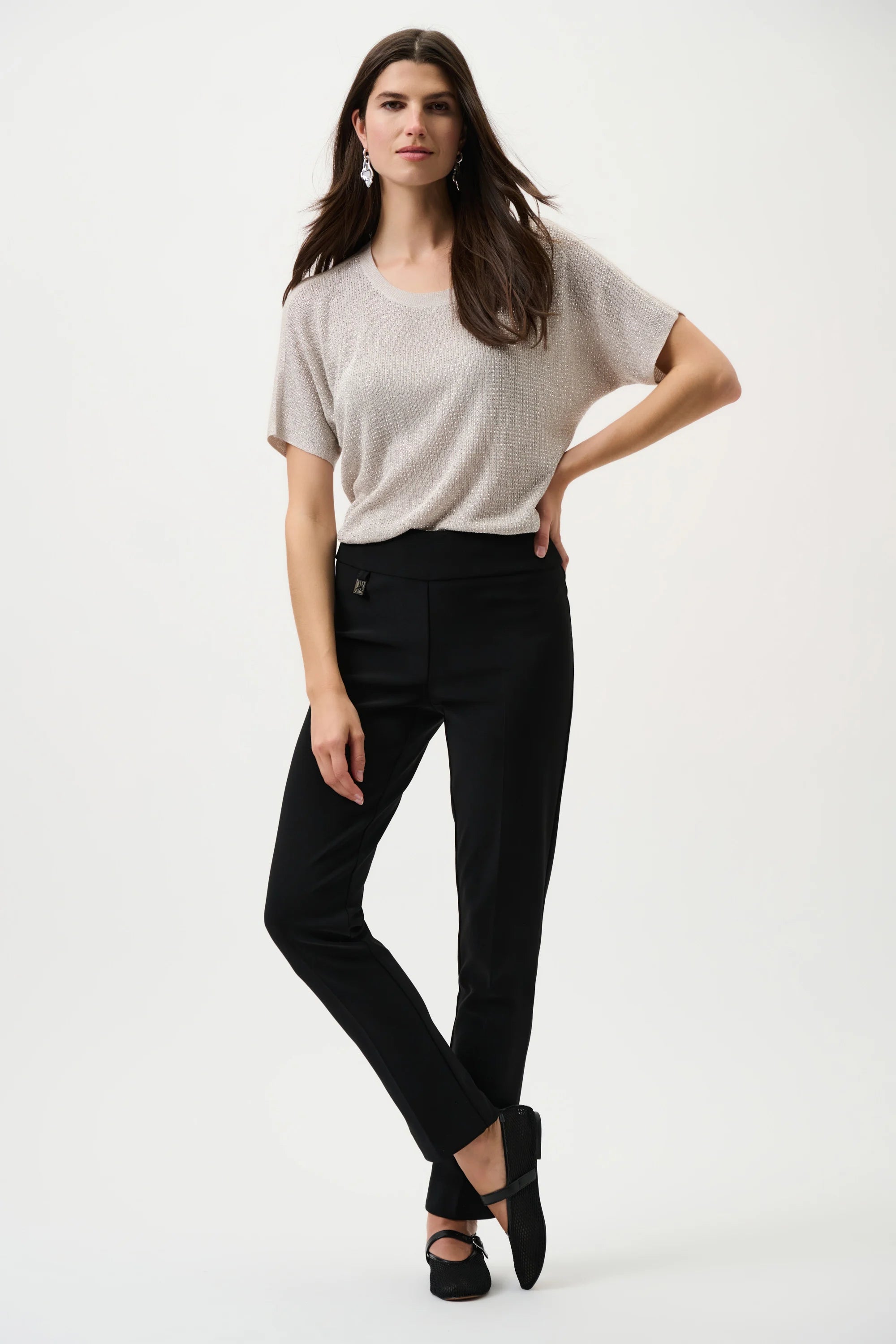 Classic slim fit pants stretch tailored women core collection