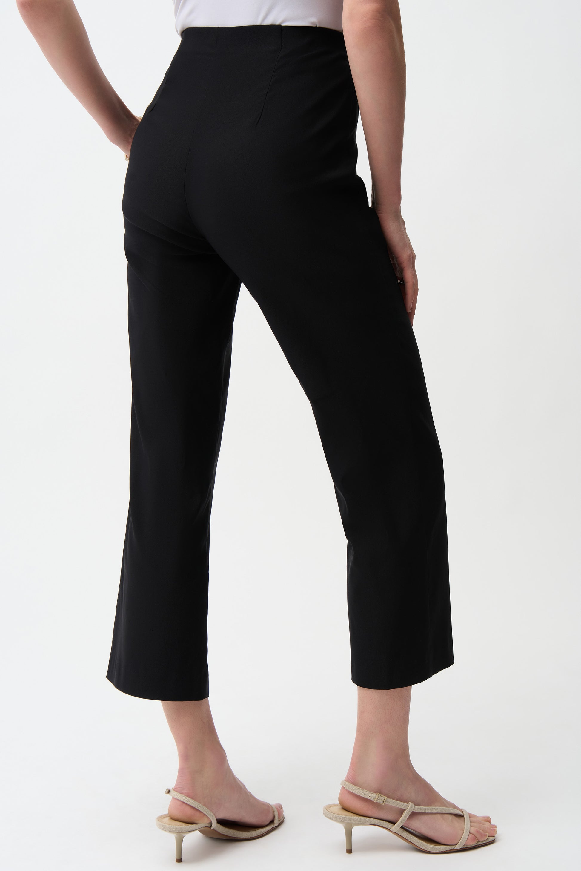 Black cropped pants back view