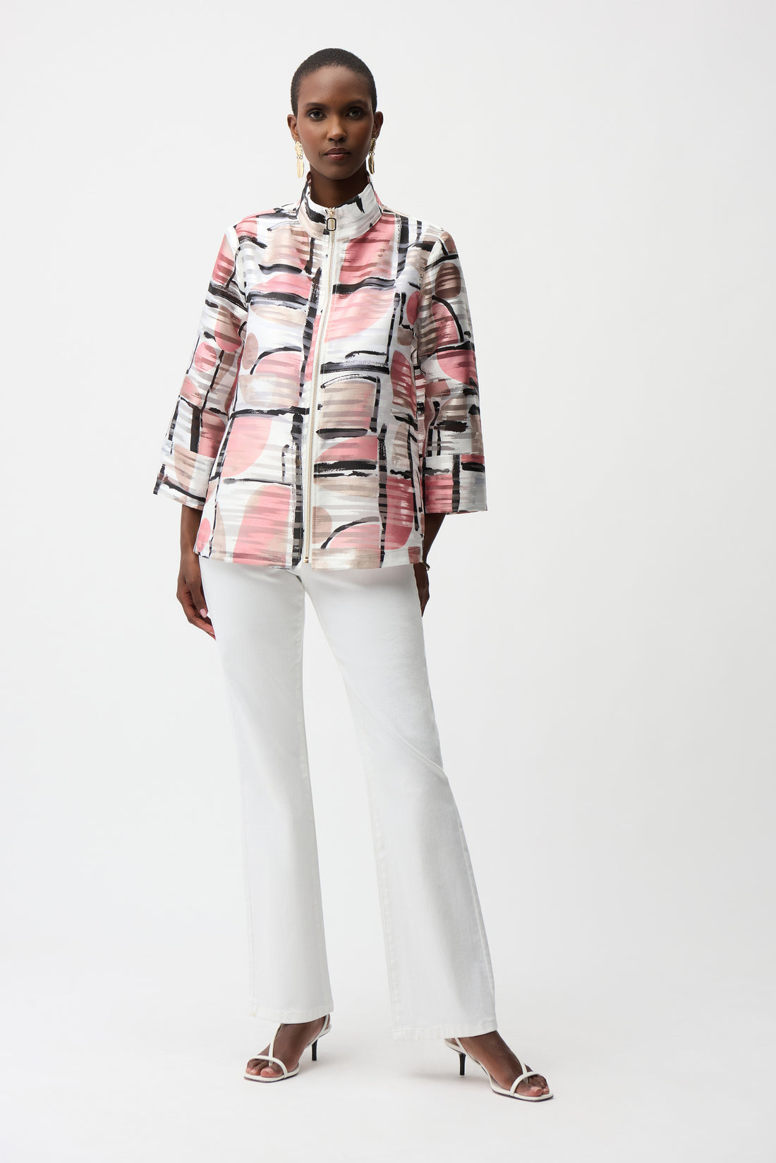 Organza Jacquard Abstract Print Boxy Jacket | Lightweight Artistic Statement Jacket Australia
