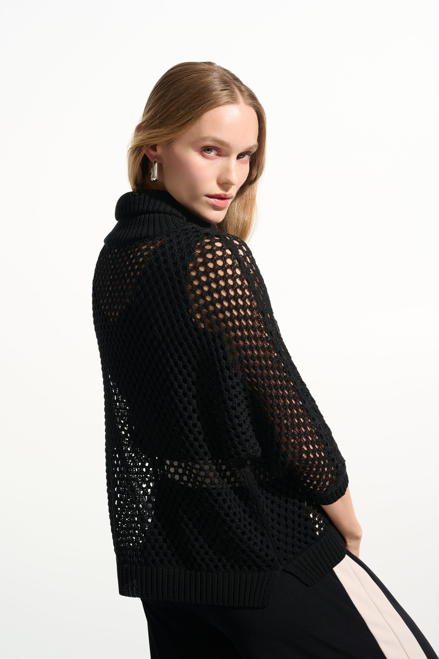 Viscose Blend Knit with Zip Neckline | Textured Sweater Australia