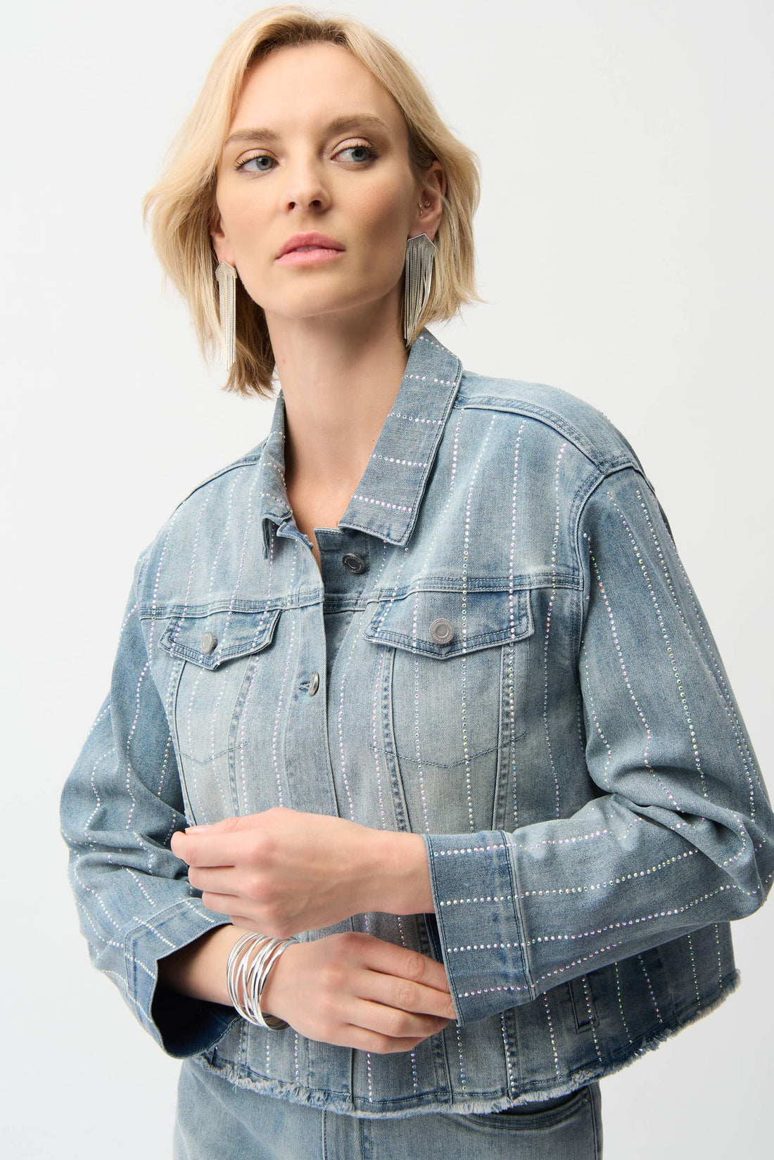 Denim Jacket with Rhinestones | Women’s Statement Denim Jacket Australia