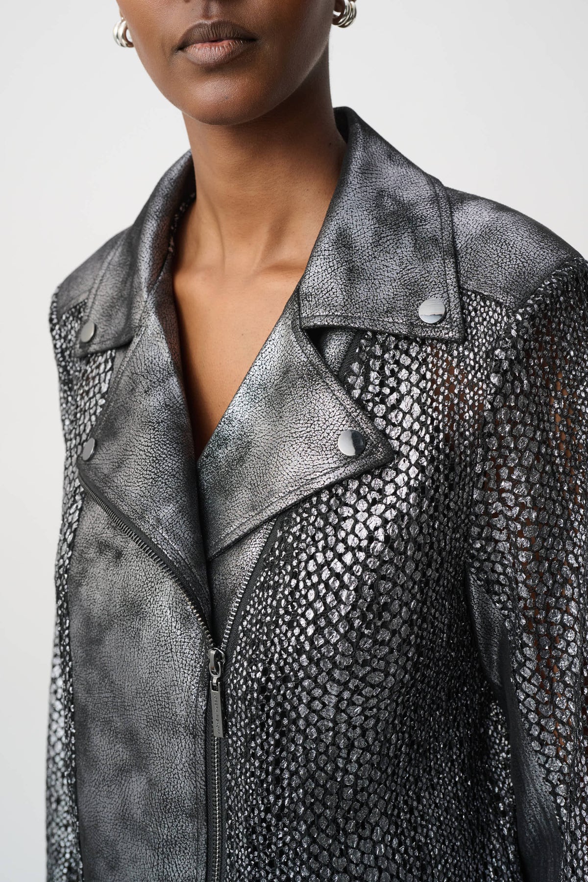 Foiled Faux Suede Moto Jacket | Elegant Women’s Jacket Australia