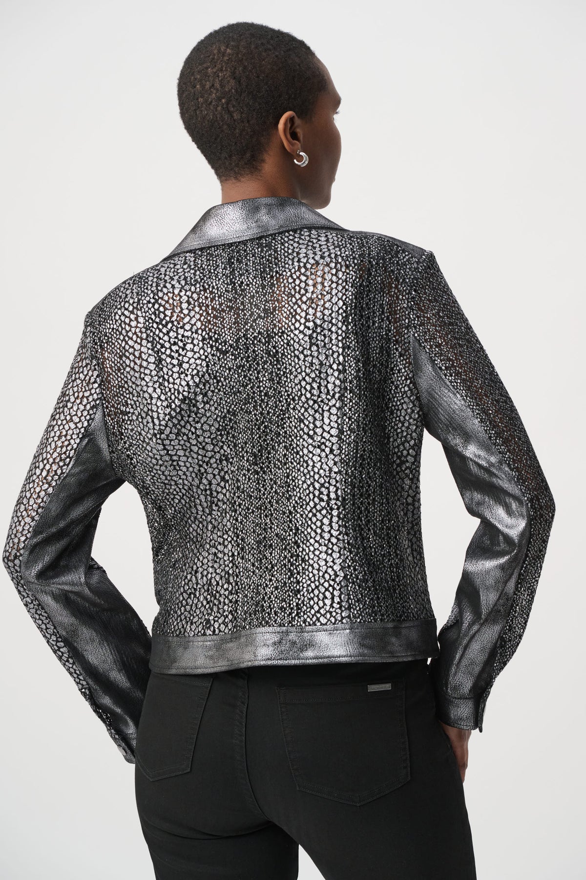 Foiled Faux Suede Moto Jacket | Elegant Women’s Jacket Australia