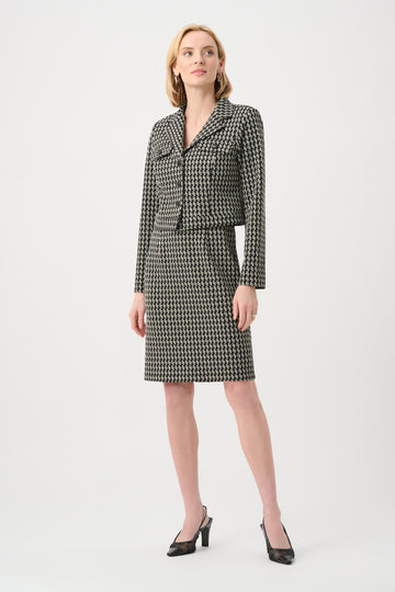 Jacquard Geometric Cropped Jacket