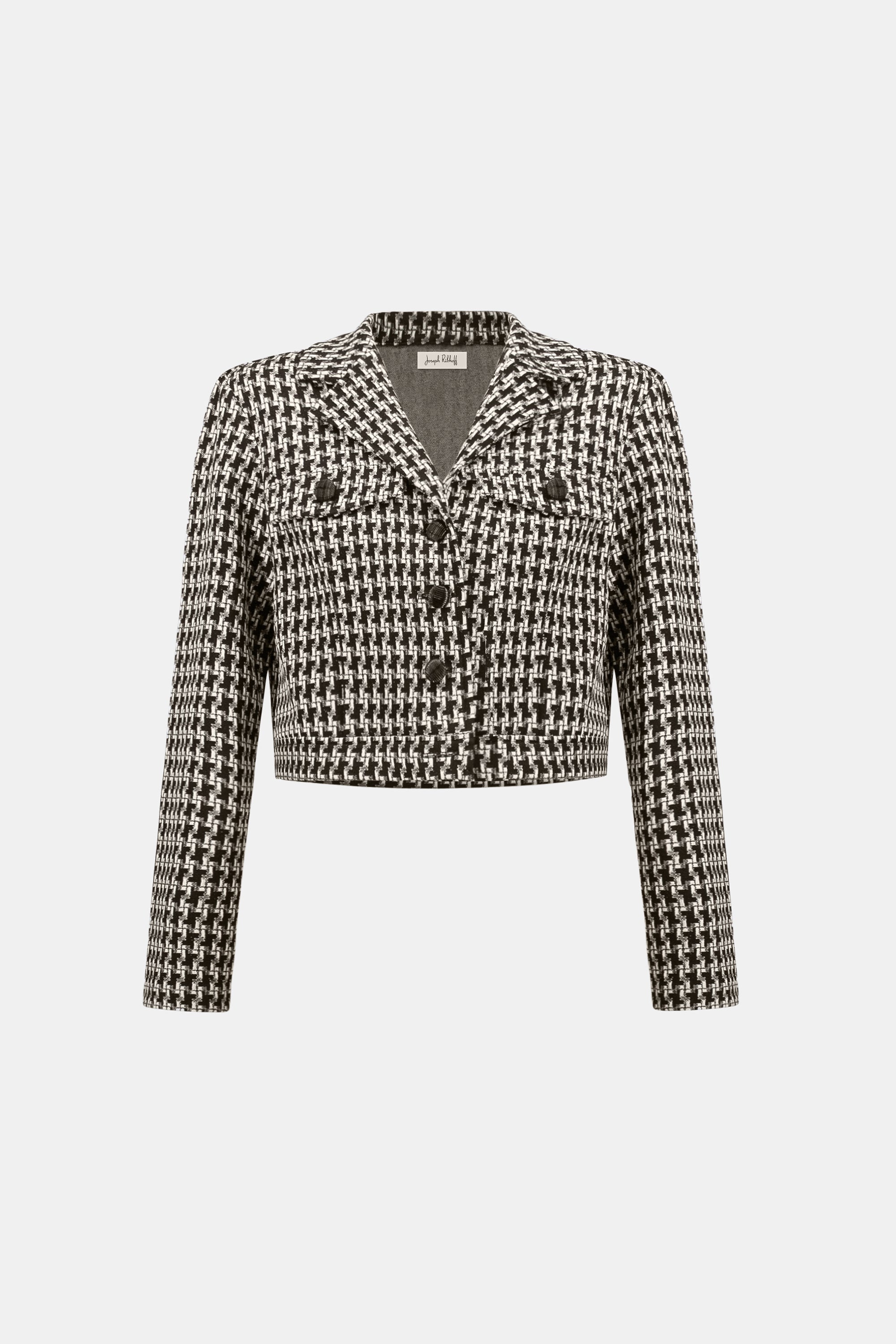 Jacquard Geometric Cropped Jacket