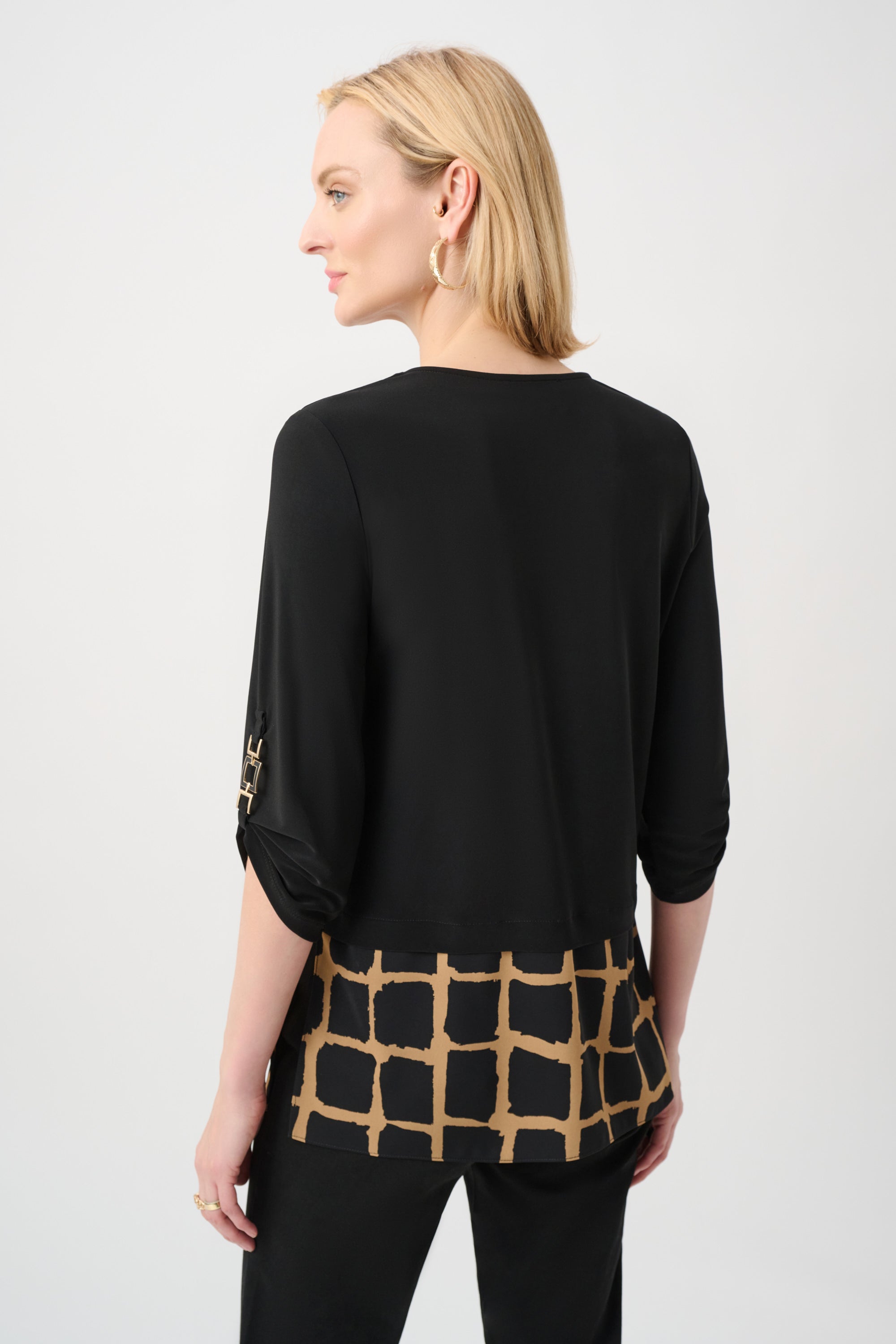 Silky Knit Abstract Print Straight Tunic