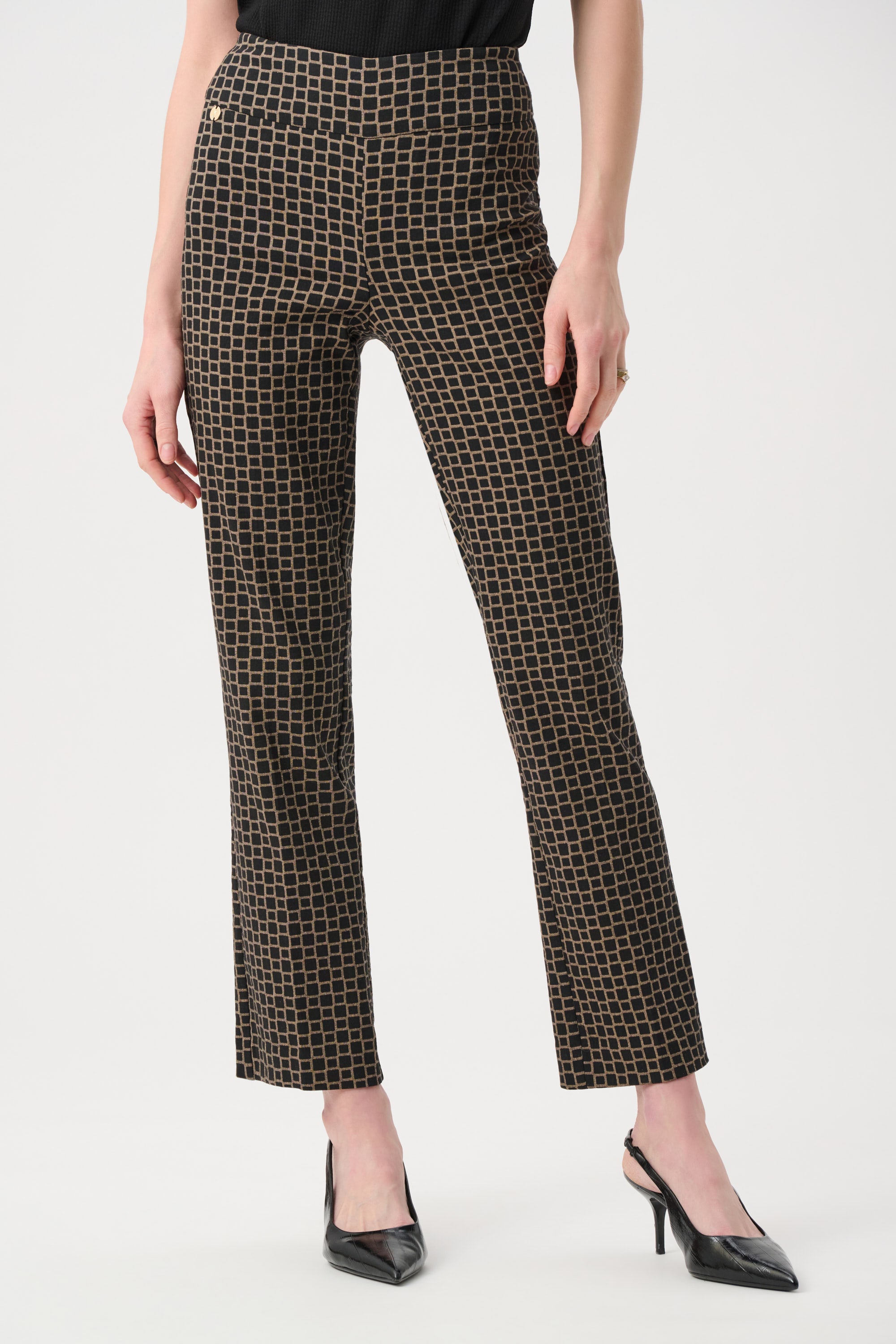 Geometric Jacquard Straight Pull On Pant