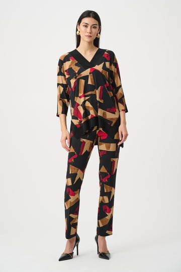 Silky Knit Abstract Print Boxy Tunic