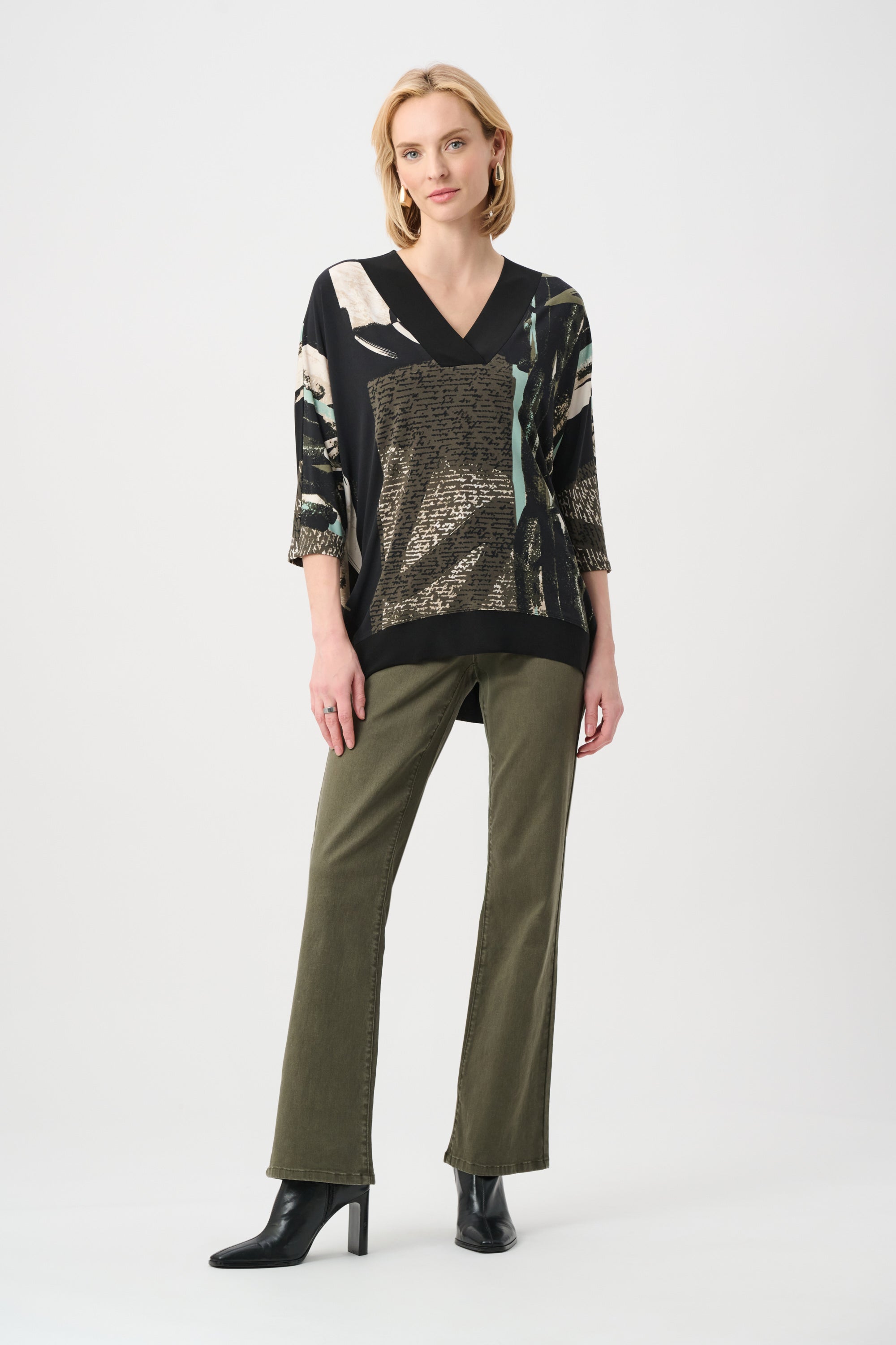 Silky Knit Abstract Print Boxy Tunic