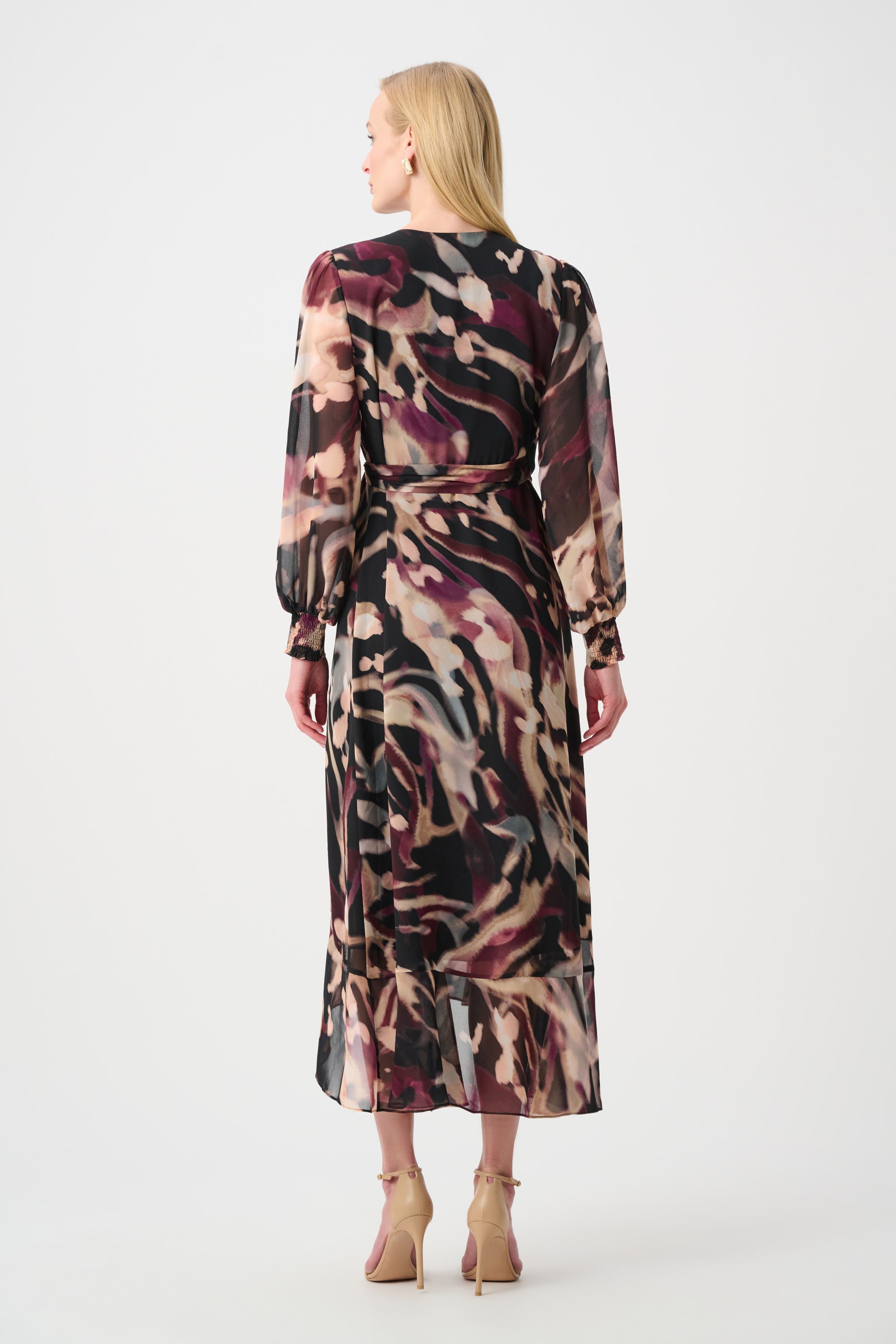 Signature Chiffon Wrap Dress – Animal Print | Women’s Fit & Flare Midi Dress Australia | Elegant Flowing Wrap Dress