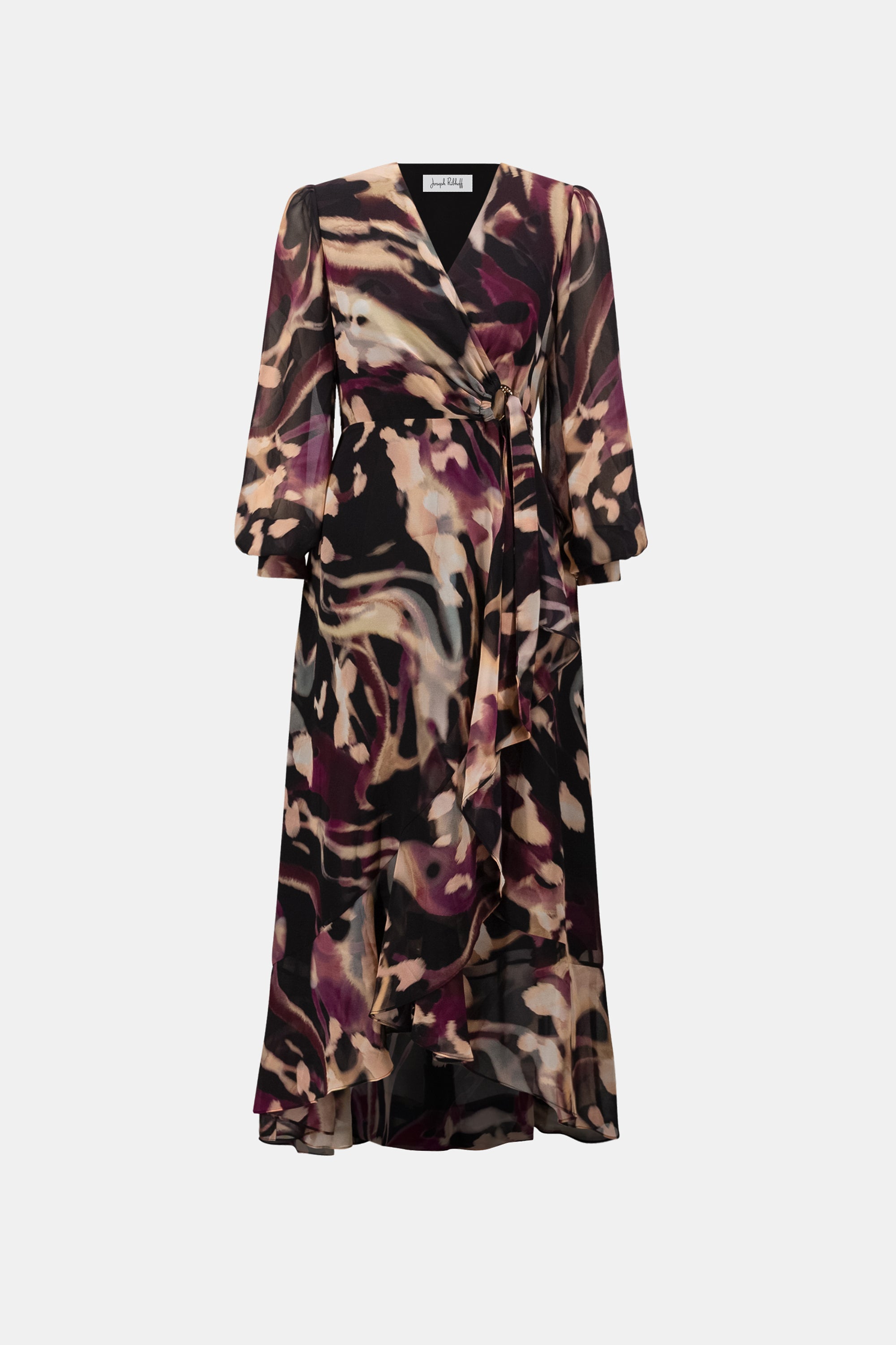 Signature Chiffon Wrap Dress – Animal Print | Women’s Fit & Flare Midi Dress Australia | Elegant Flowing Wrap Dress