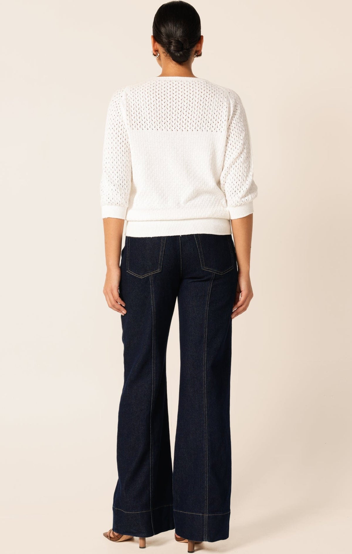 3/4 Sleeve Ripple Knit Top In Ivory by Sacha Drake - image 10