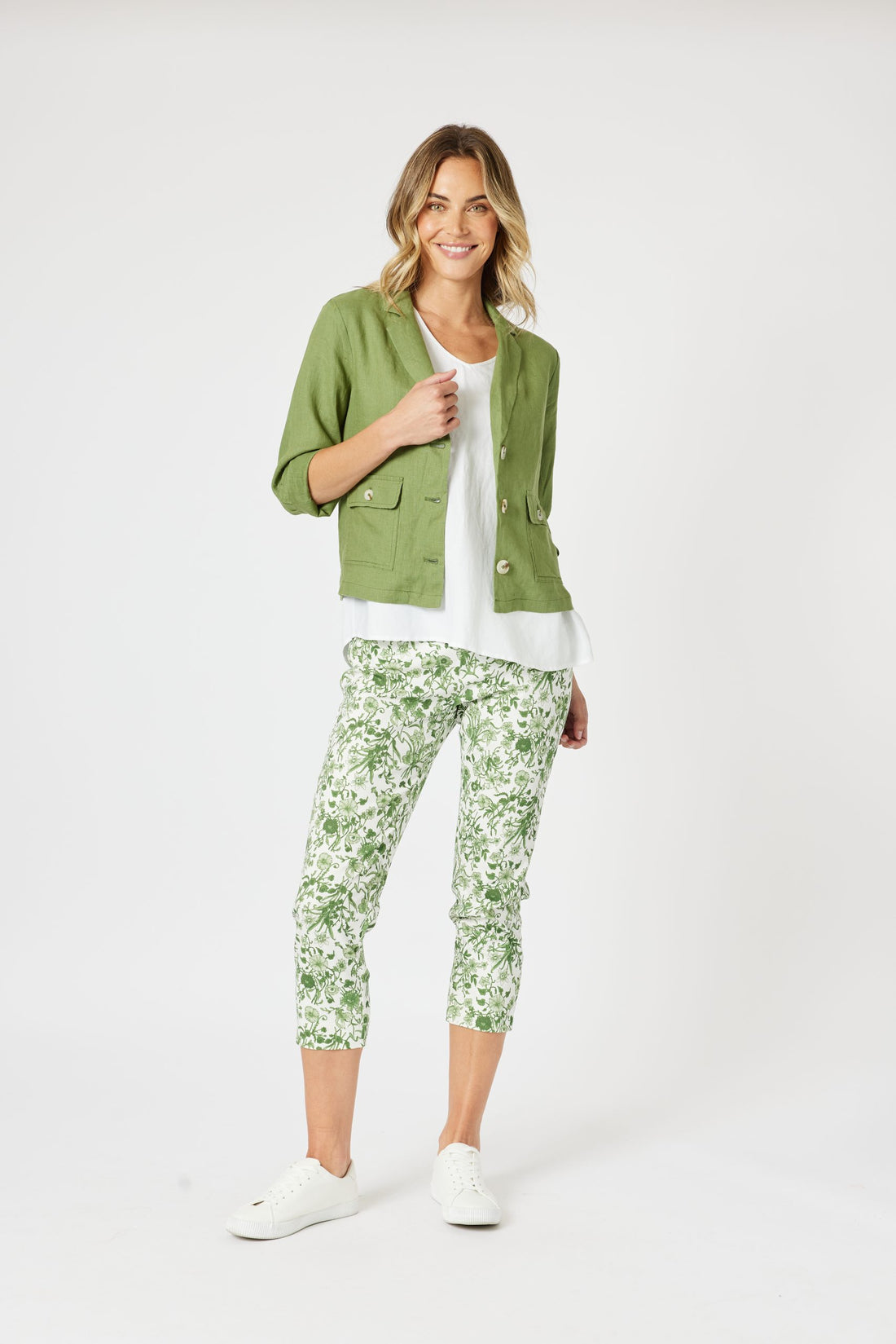 Danielle Cropped Linen Blazer | Women’s Linen Jacket Australia | Showies Boutique