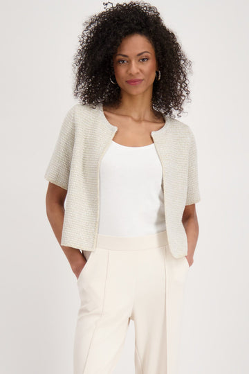Tweed Short Sleeve Cardigan | Women’s Lurex Knit Cardigan Australia