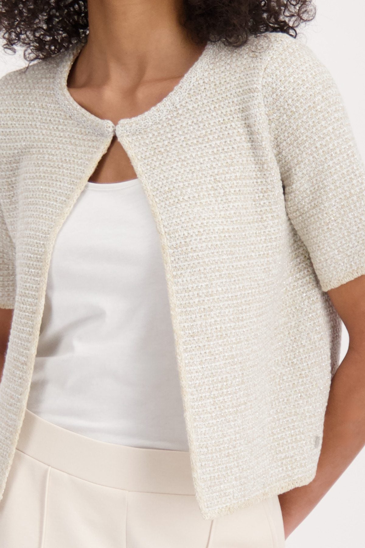 Tweed Short Sleeve Cardigan | Women’s Lurex Knit Cardigan Australia