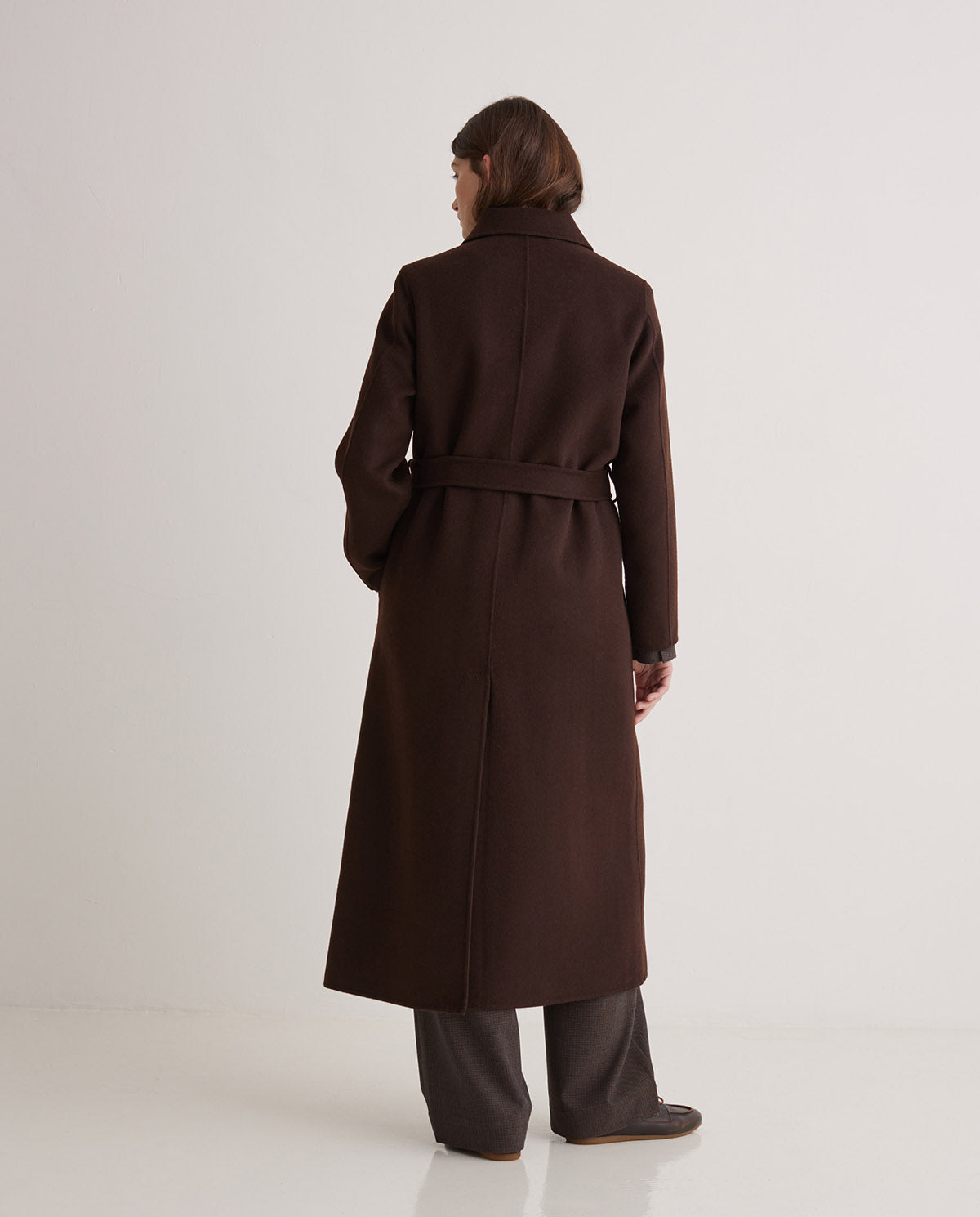 Women’s wool blend funnel neck coat long Australia