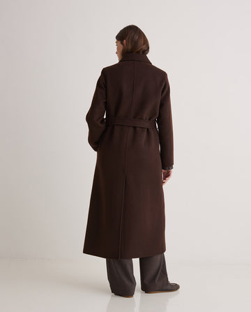 Women’s wool blend funnel neck coat long Australia