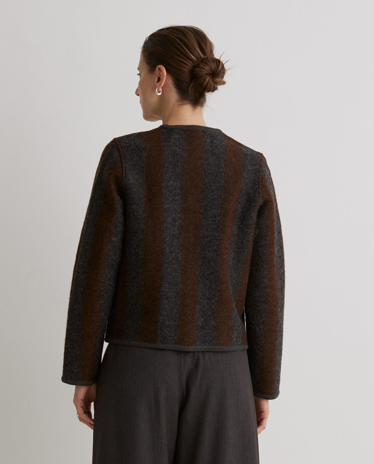 Boiled wool striped women’s jacket