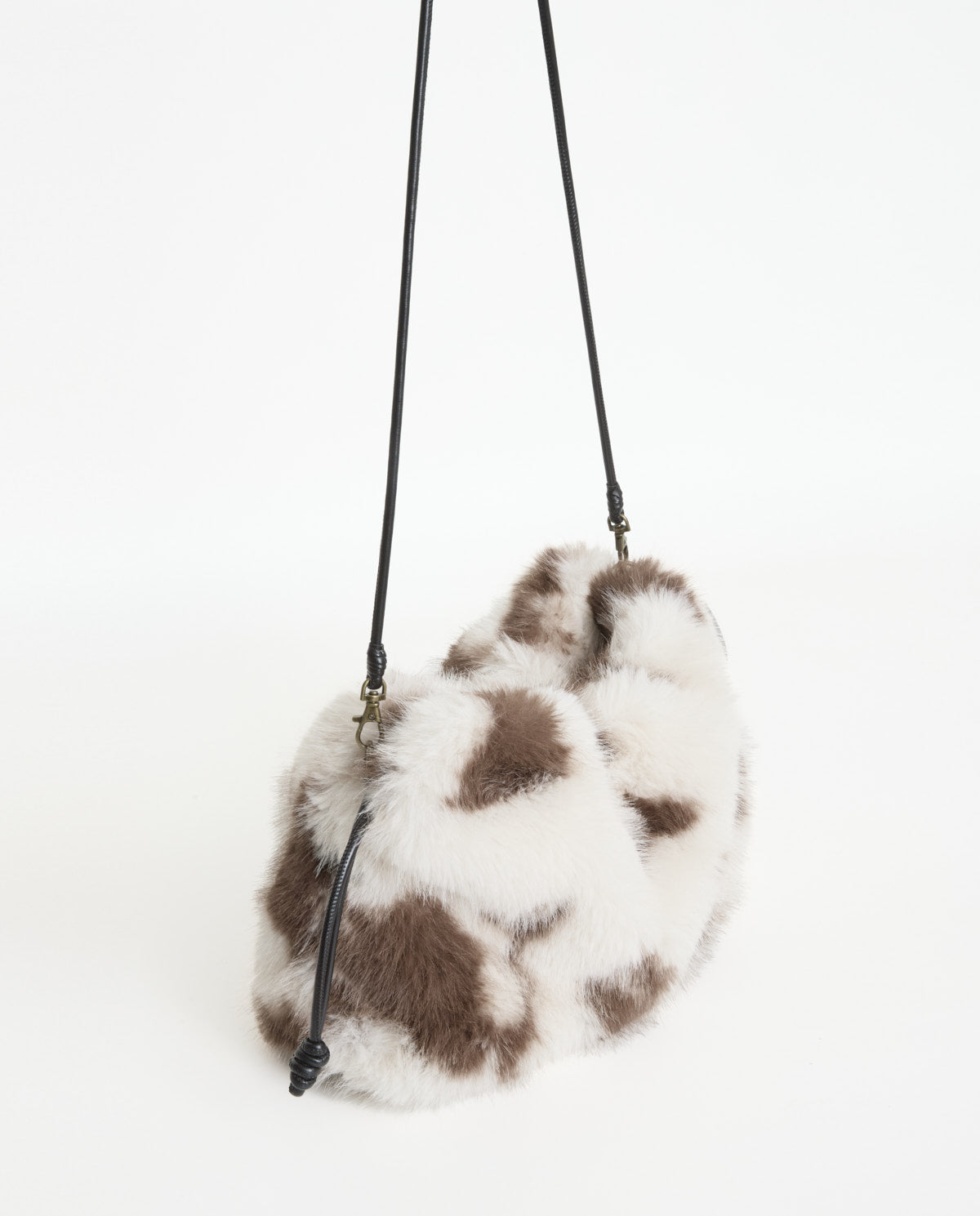 Women faux fur statement shoulder bag
