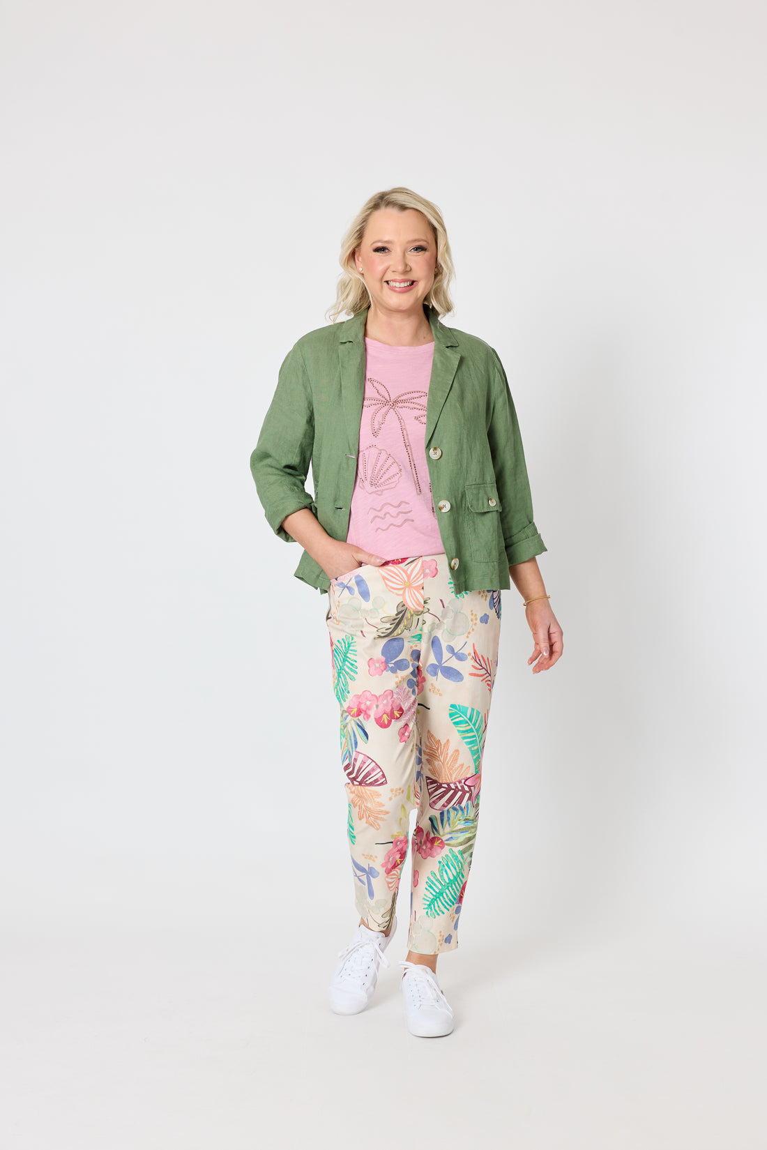 Tropical Bloom Crop Pant