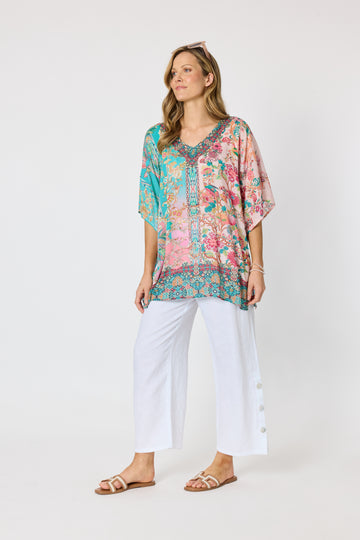 Blush Multi Floral Print Relaxed Top