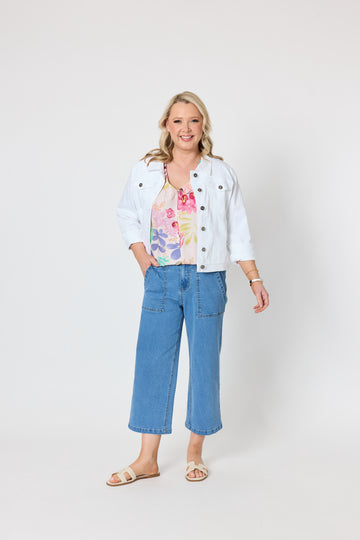 White Utility Denim Jacket