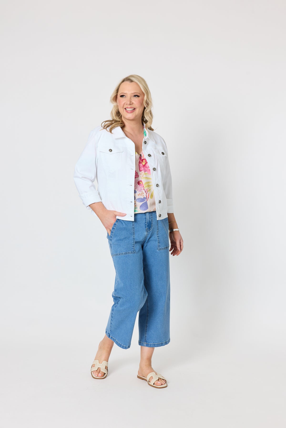 White Utility Denim Jacket