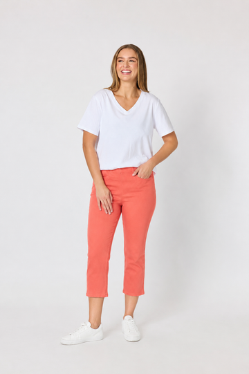 Ginger Coral Cropped Pants – Effortless Everyday Style