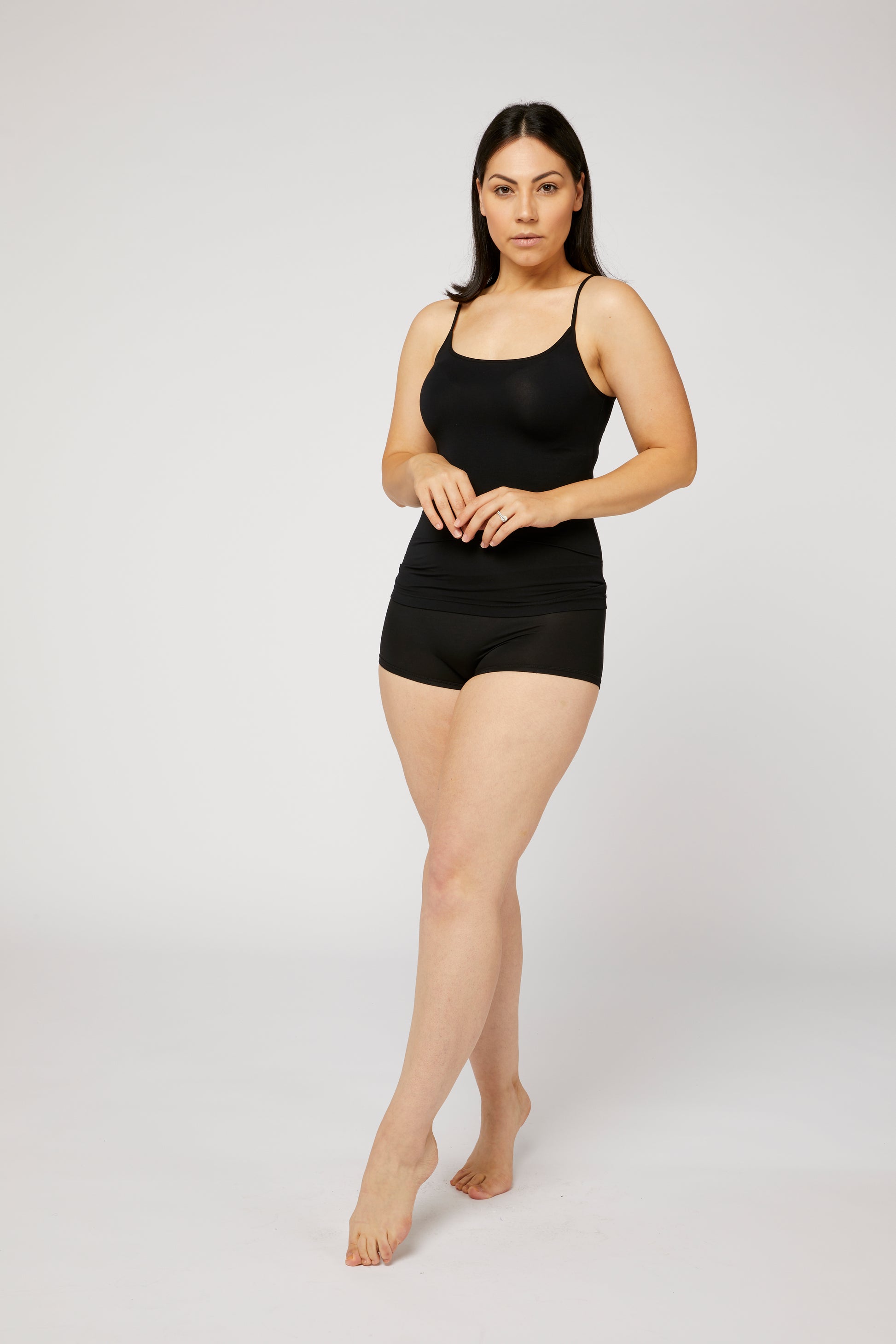 Black white micro modal camisole seamless soft fit