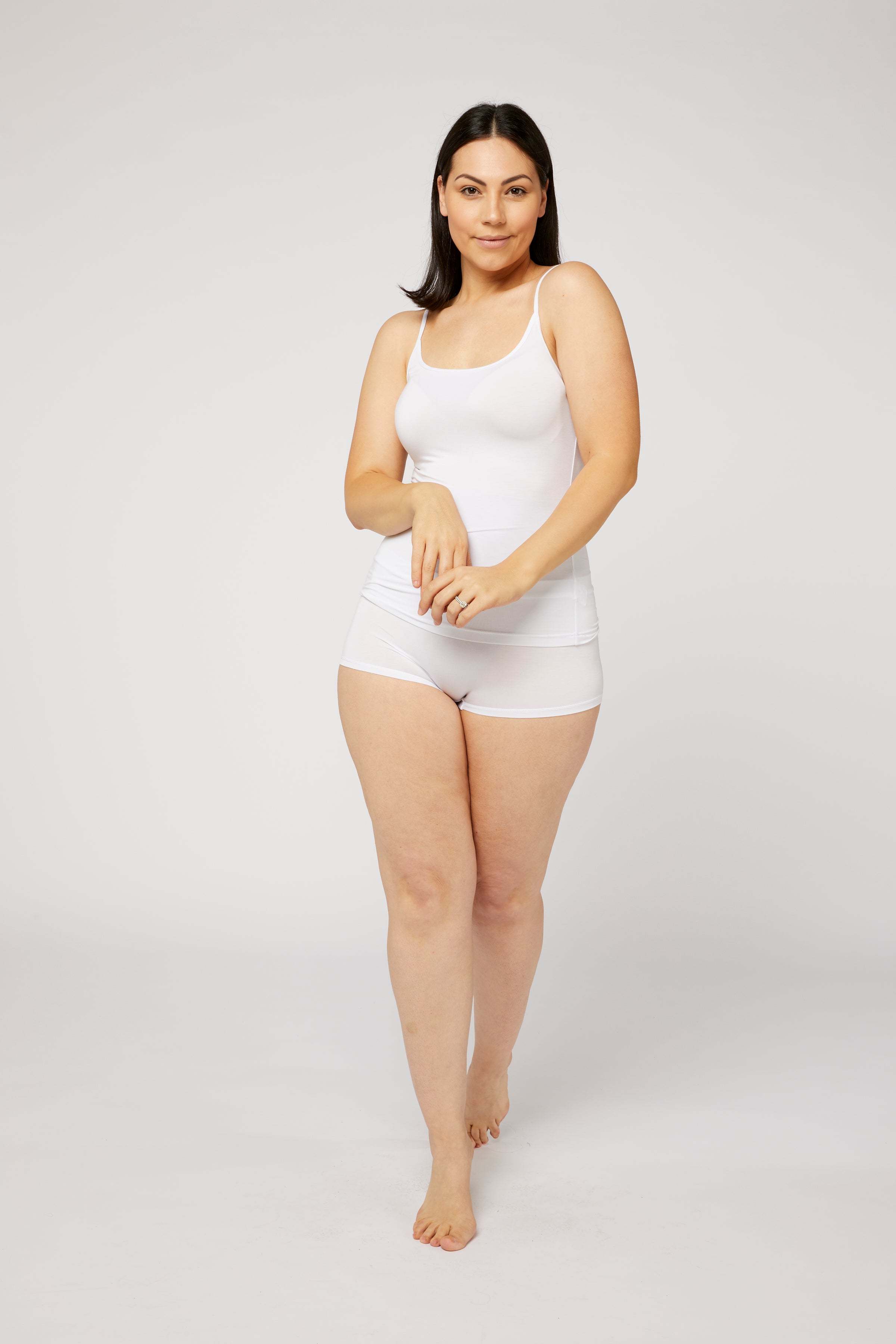 Black and white seamless micro modal camisole Australia