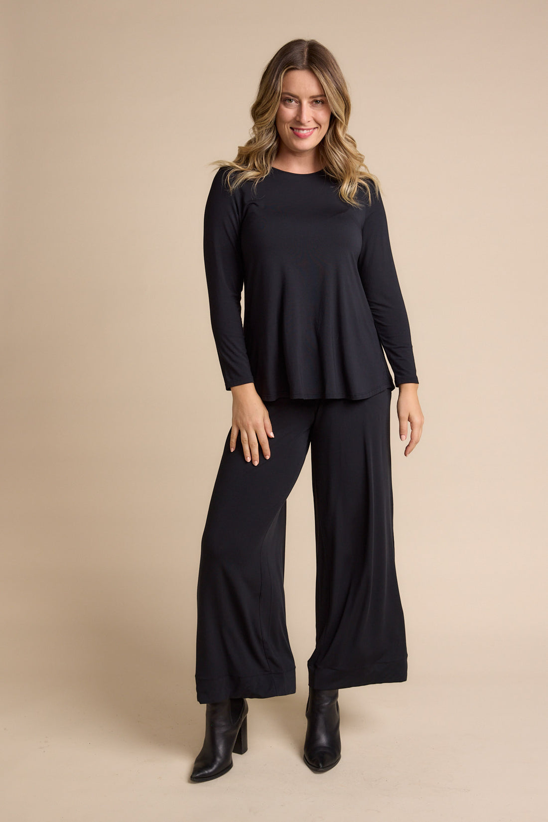 Cara Long Sleeve Top | Elegant Black Top Australia