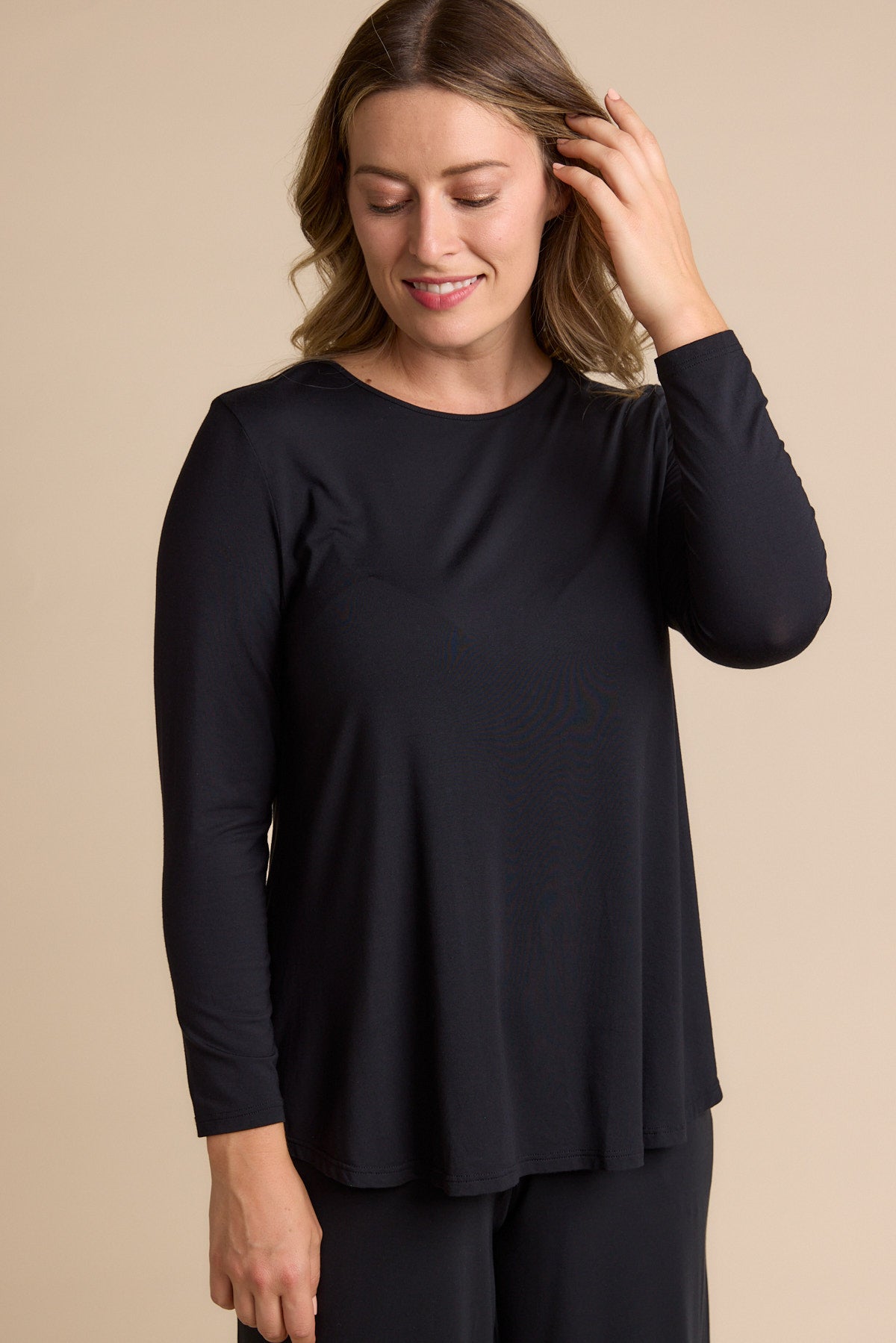 Cara Long Sleeve Top | Elegant Black Top Australia