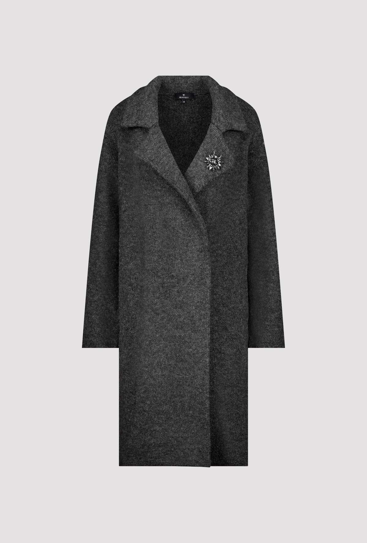 KN Coat Char gray front view on light gray background