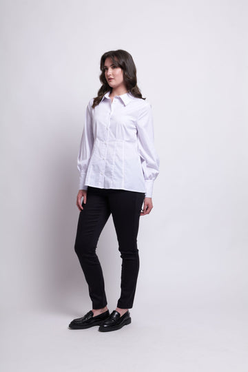 Modern stretch cotton button shirt