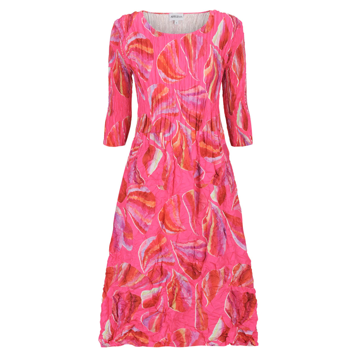 3/4 Sleeve Smash Pocket Dress | Satin Print Dress Australia
