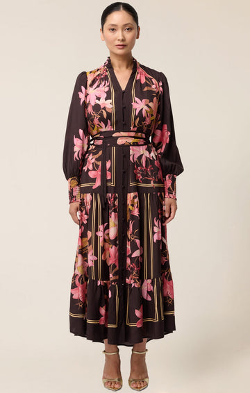 Adine Maxi Dress In Obsidian Bloom by Sacha Drake