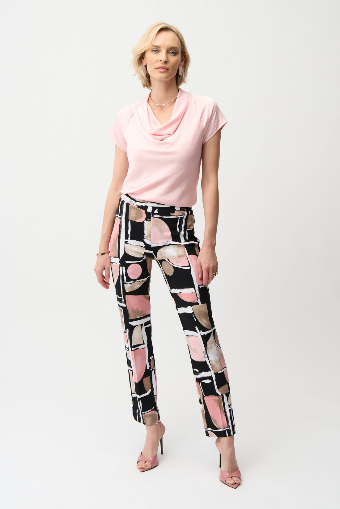 Abstract Print Straight Pull-On Pant | Women’s Stretch Knit Pants Australia