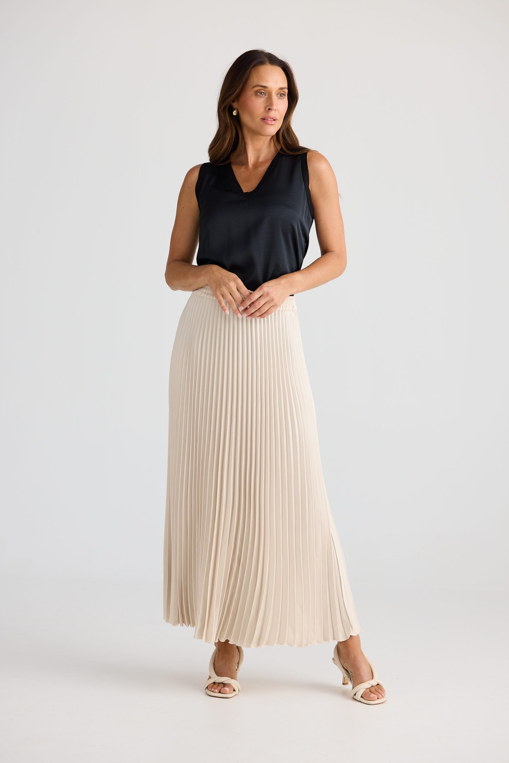 Oyster Alias pleated midi skirt